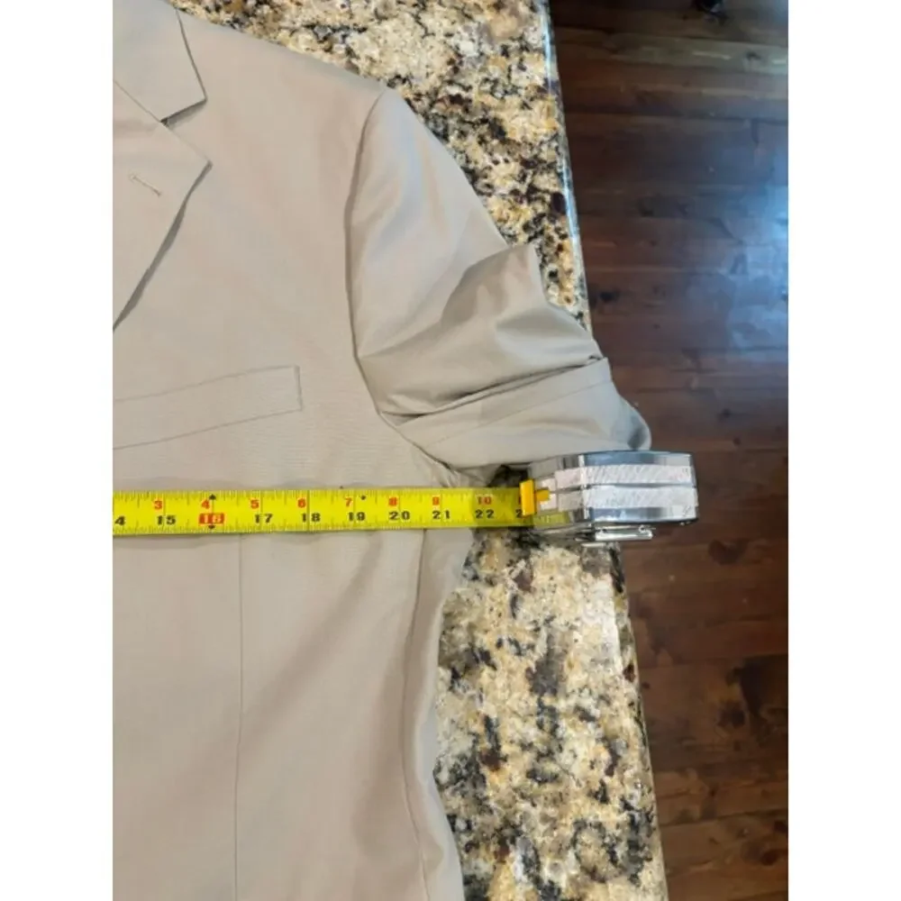 Brooks Brothers Brookscool Poplin Blazer Sport Coat Cotton Coolmax Tan 44R